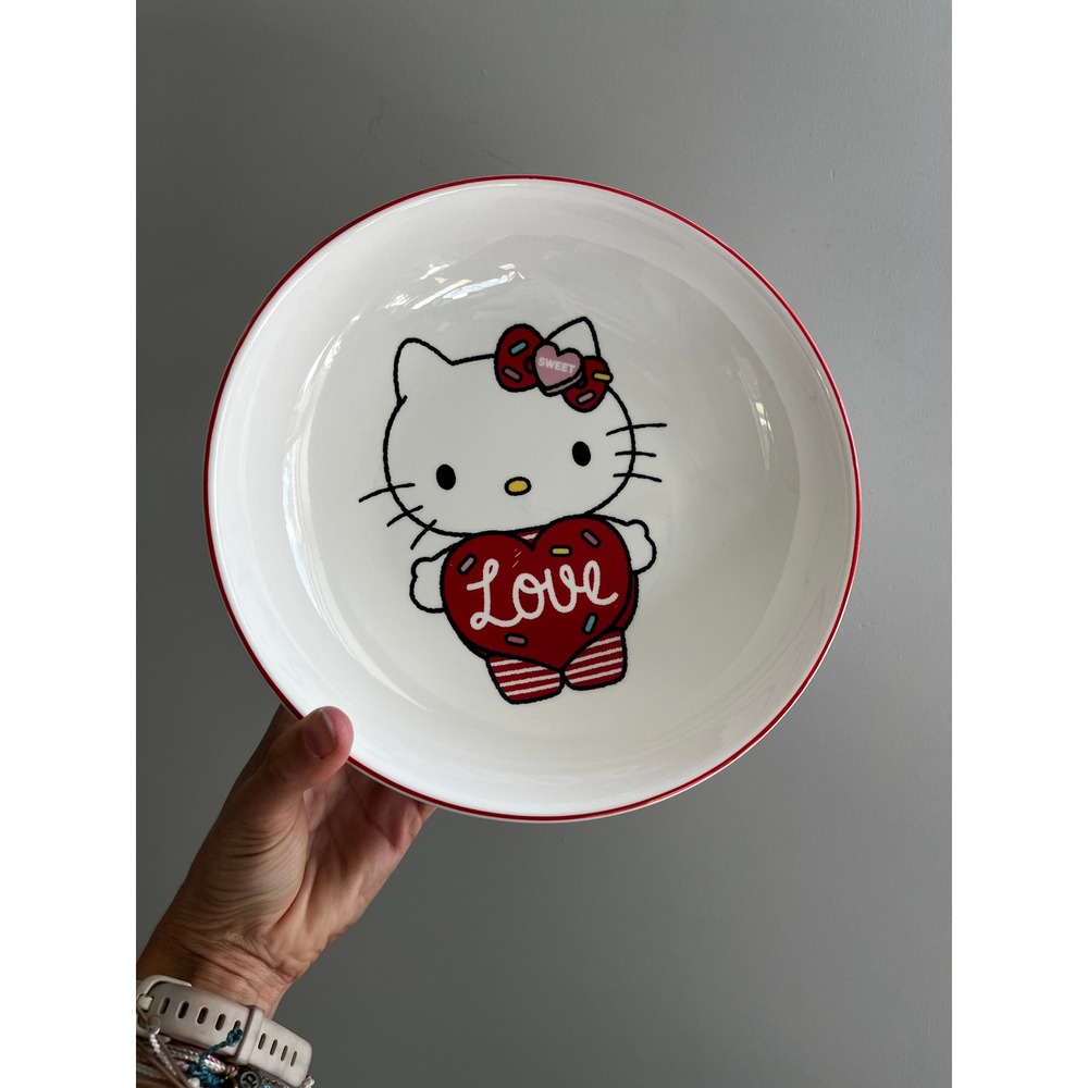 Sanrio Hello Kitty Ramen Bowl Valentines‎ Love Heart Pasta Soup Ceramic Y2K Dish